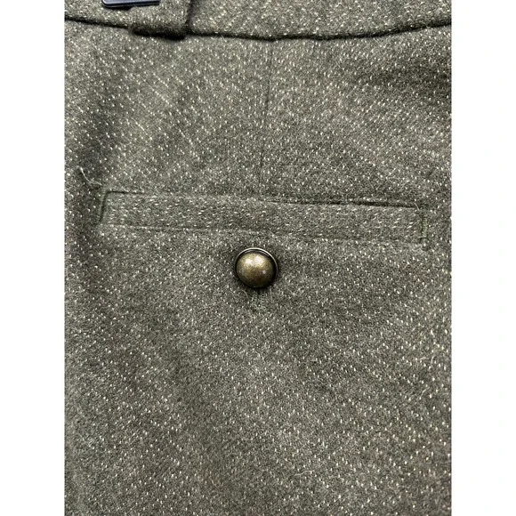 Banana Republic Pants Womens 0 Green Logan Fit Wool Blend Metallic Gold Dress - Picture 9 of 10